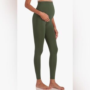 Enerful Women's Maternity Active Leggings Over the Belly Seamless & Soft